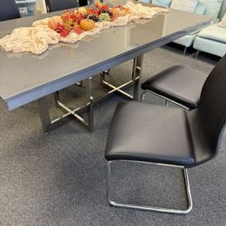 Grey Rectangular Dining Table