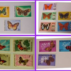 128 Butterfly & Moth Postage Stamps