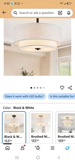 Modern two tier drum ceiling light