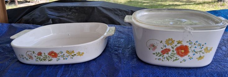 CORNING WARE WILDFLOWERS PATTERN SET OF 3