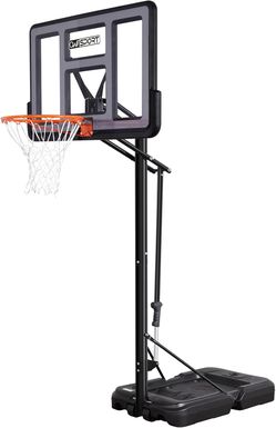 Portable Basketball Hoop Outdoor, 4.8-10FT Height Adjustable Basketball Hoop Goal System with 44-48 Inch Impact Backboard and Portable Wheels 