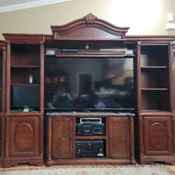 CHERRY WOOD LIV-RM ENT CENTER WHOLE SET FOR SALE 