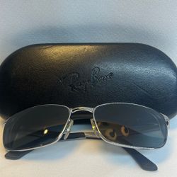 Ray Ban Polarized ~ RB3215 W3334 ~ Silver Black Metal Sunglasses ~ 59-17 ~ Italy