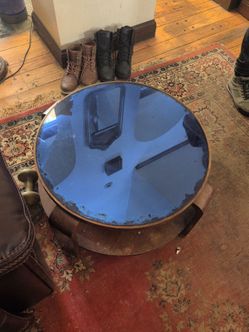 Blue Glass side/coffee table