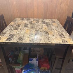 Wooden Table & 4 Chairs 