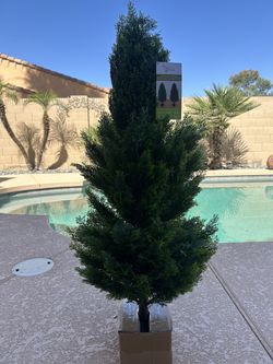 1 Nearly Natural Faux 4’ UV Resistant Indoor Outdoor Cedar Tree Brand New