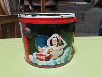 Vintage Coca-Cola Tin Pail with Handle