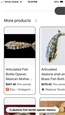 Abalone and Brass fish bottle opener