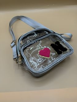 Clear stadium bag, clear crossbody purse, customizable clear bag