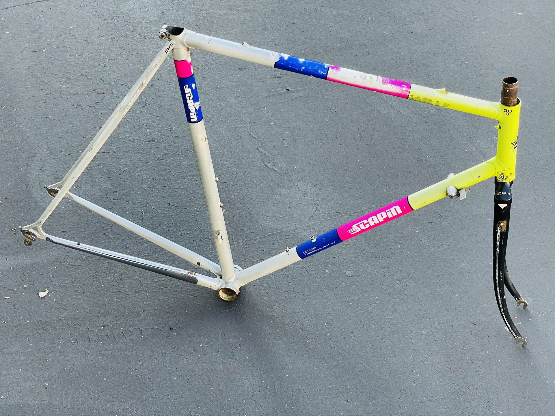Scapin Vintage Road Bike Frameset 57cm Handmade In Italy