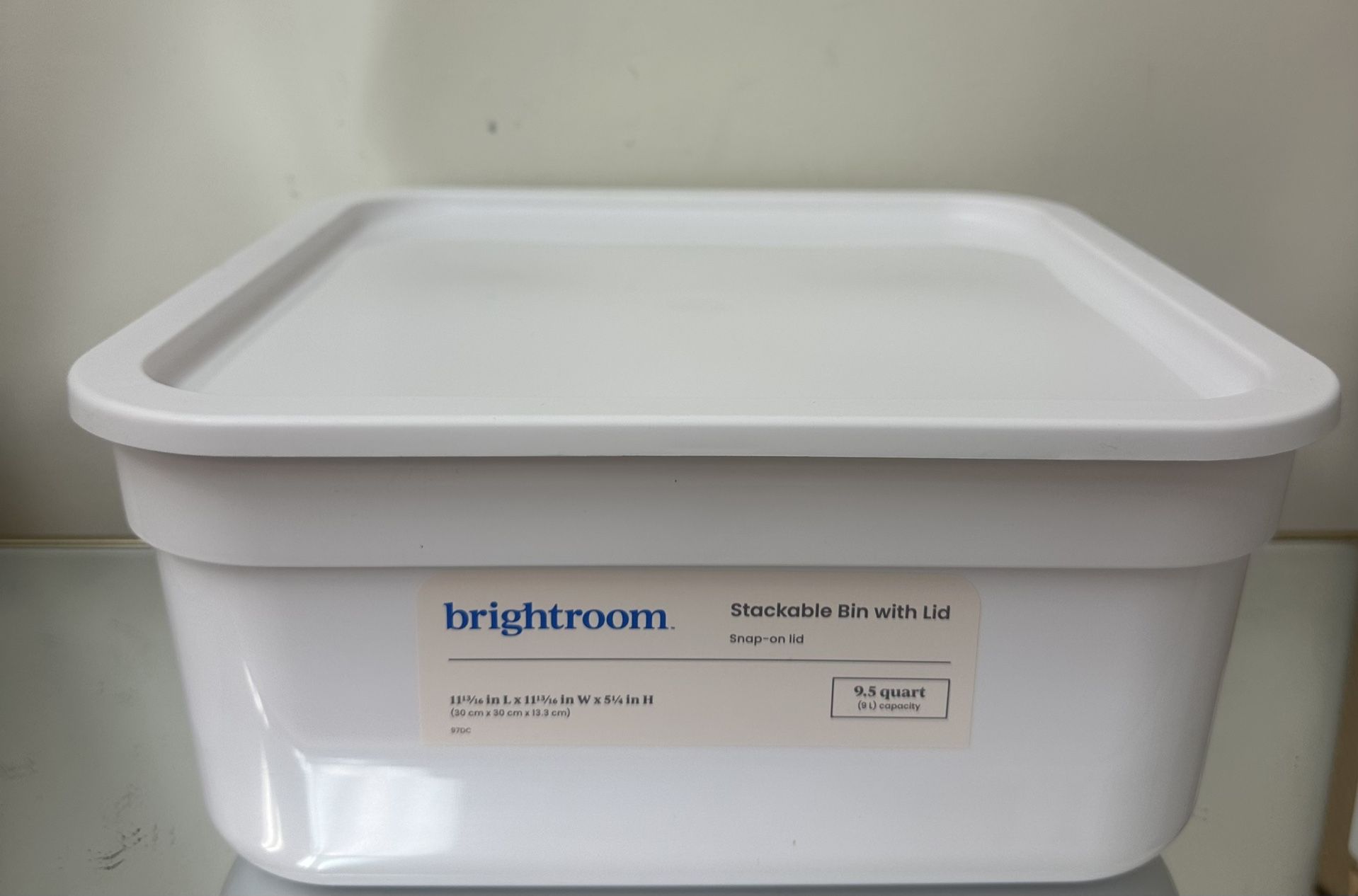 Stackable Bin With Lid, 9.5L, New