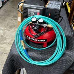 Porter Cable Pancake Air Compressor & Line