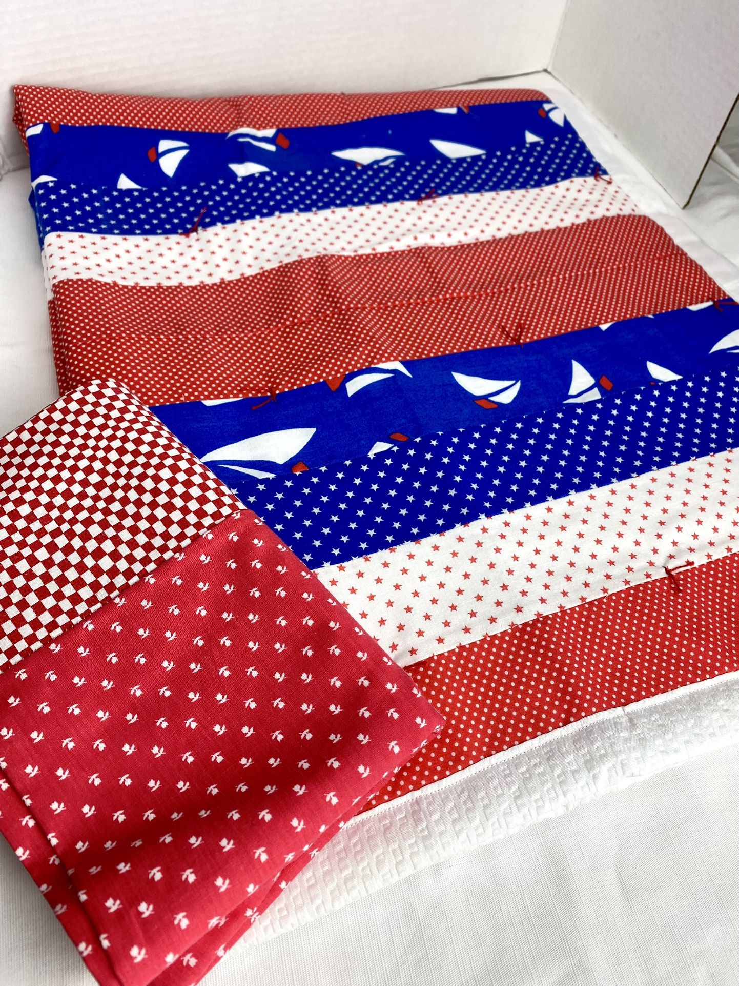 Quilt With Pillow Sham Handmade, 35x42