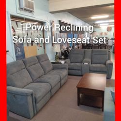 💥 Power Reclining Sofa And Loveseat Set 