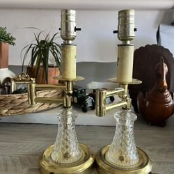 Set Of 2 Antique Lamps Vintage 