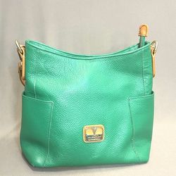 Valentina Green Leather Hobo Purse