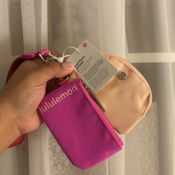 Pink Lululemon Wristlet 