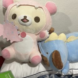 BUNDLE nwt Rilakkuma San-X Korilakkuma Plush Dinosaur