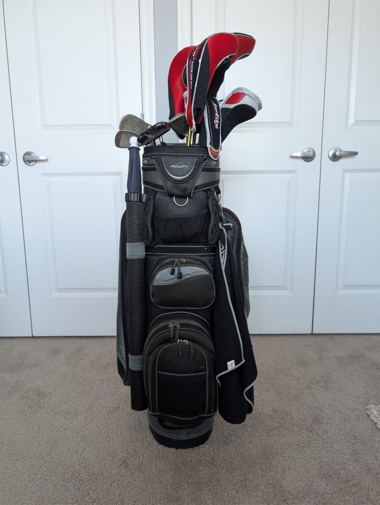 Left-handed Tour Edge Clubs w/Adams Woods