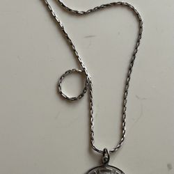 Sagittarius Sterling Pendant And Chain Vintage 