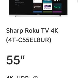 Sharp smart roku tv 55”