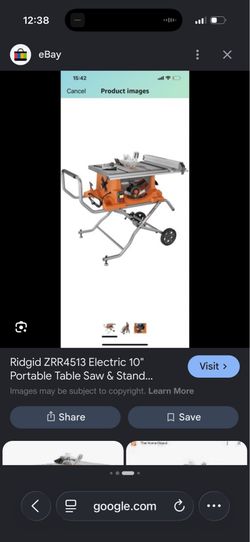 Rigid 10” table saw