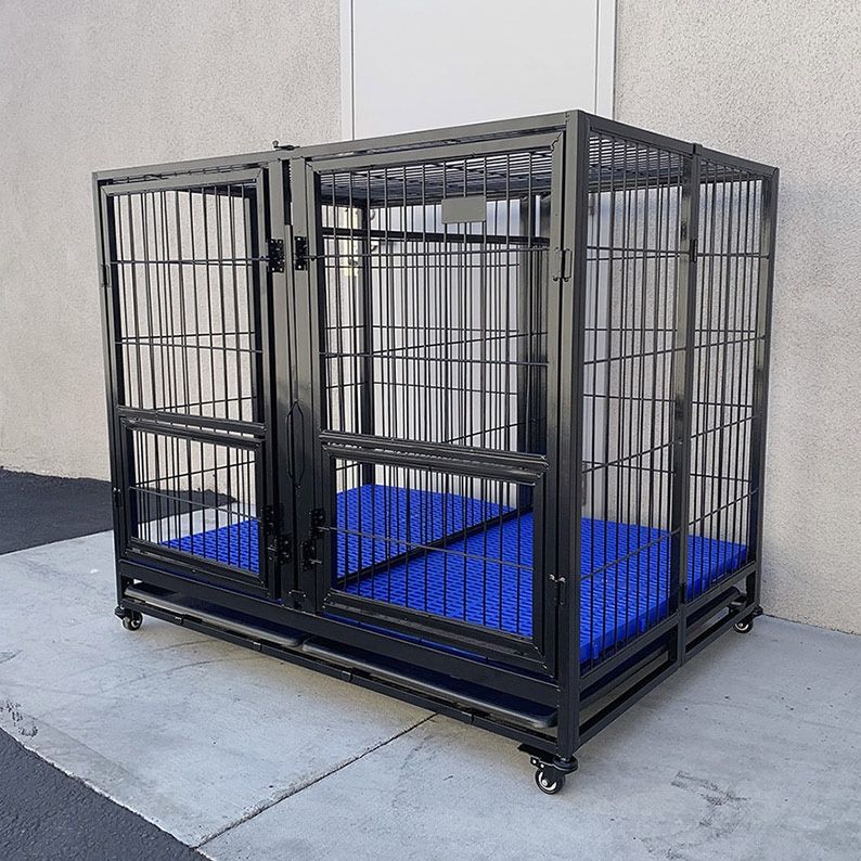 $280 (New in Box) X-Large 49” heavy duty folding dog cage 49x38x43” double-door kennel w/ divider