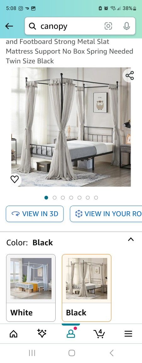 Twin Canopybed With Mattress All New