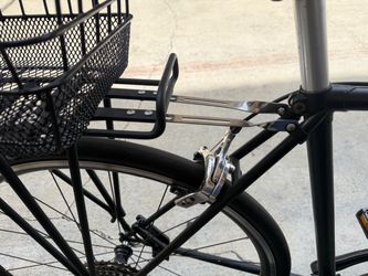 Vintage Steel Flat Bar Road Bike with Front and Rear Baskets