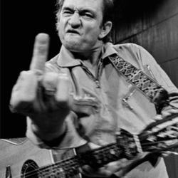 Johnny Cash San Quentin Finger Wall Poster 24"×36"