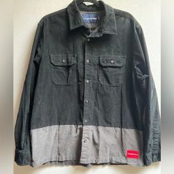 Calvin Klein Colorblocked Corduroy Button Up Shirt Sz L