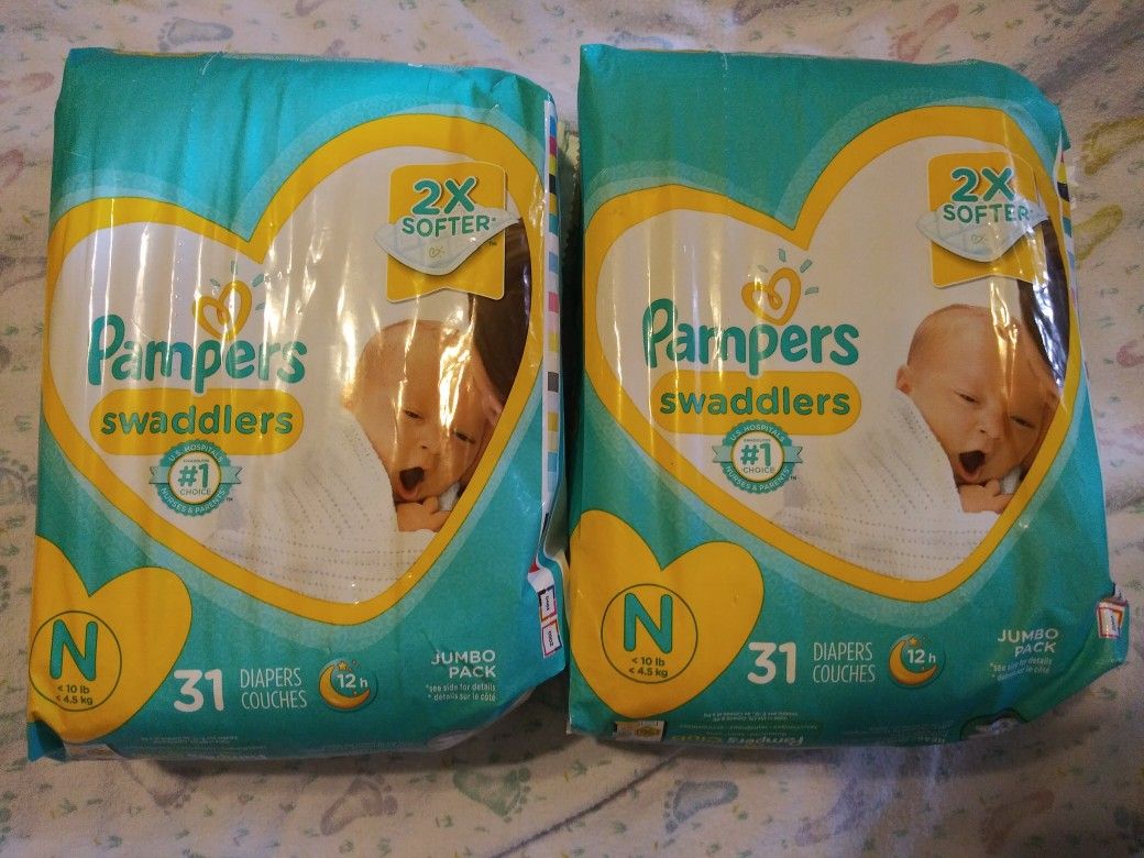 Pampers and Huggies size Newborn