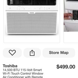 14500 BTU  TOSHIBA WINDOW AC  110 V W REMOTE NEW