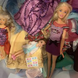 Bag Of Barbie Clothes And Some Accessories And Few Barbie 