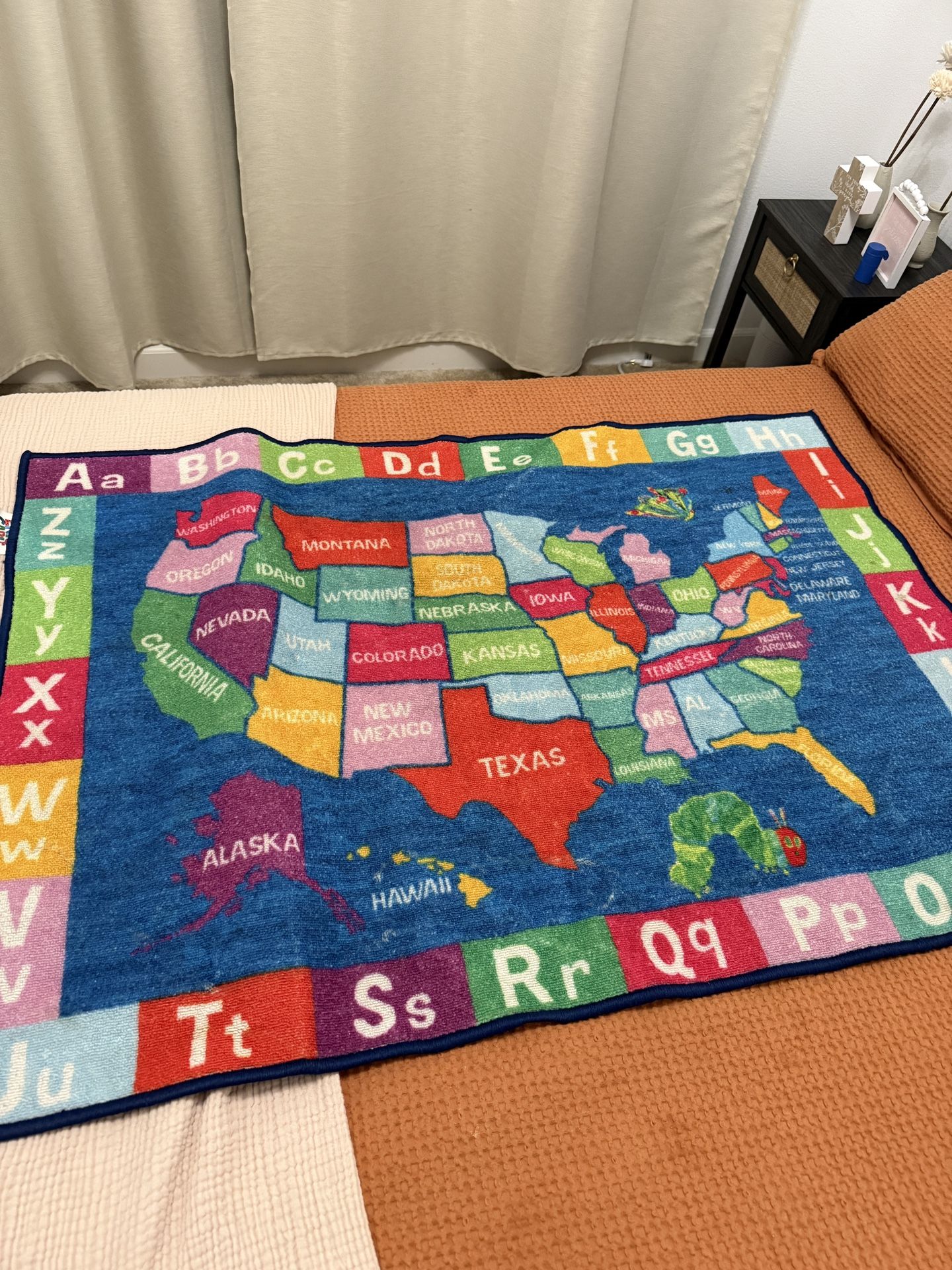 Alphabet & USA Map Rug
