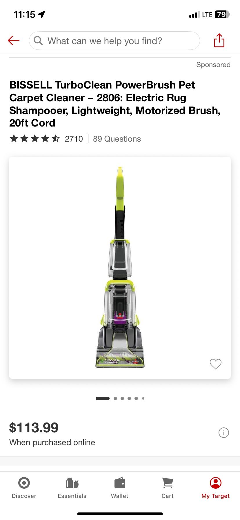 BISSELL TurboClean PowerBrush Pet Carpet Cleaner