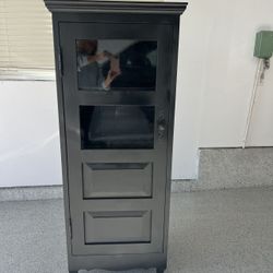 Glass Front Black Cabinet