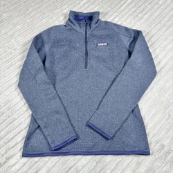PATAGONIA - WOMEN'S BETTER size Small SWEATER 1/4-ZIP Blue FLEECE