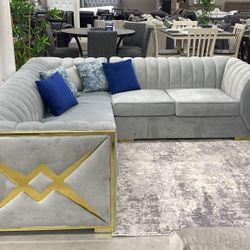 Ariana Cream Sectional in stock ❤️ same day delivery only $1 down payment 🚚 $1749