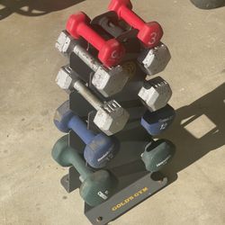 Dumbbell set with rack
