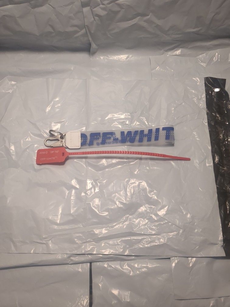 Off White Keychain +Zip Tye-blue - New