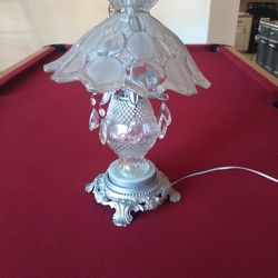 Crystal Lamp Antique  Marble Base Heavy  For Pick Up Only 