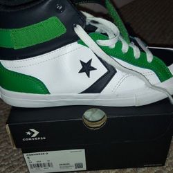 Converse High Tops Pro Blaze Green Black Worn 2x