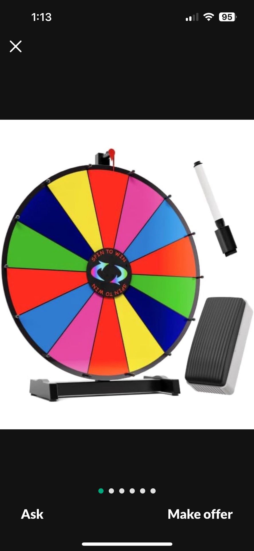 Dalton Labs 18" Spinning Prize Wheel of Fortune - Spin to Win Prizes Roulette Raffle BRAND NEW