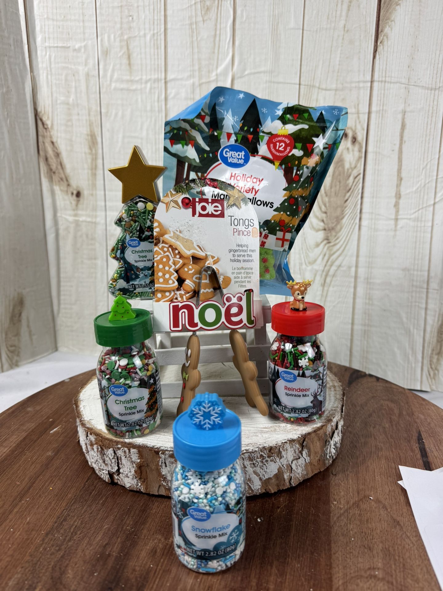 Christmas Sprinkles Set With Holiday Marshmallows And Tongs