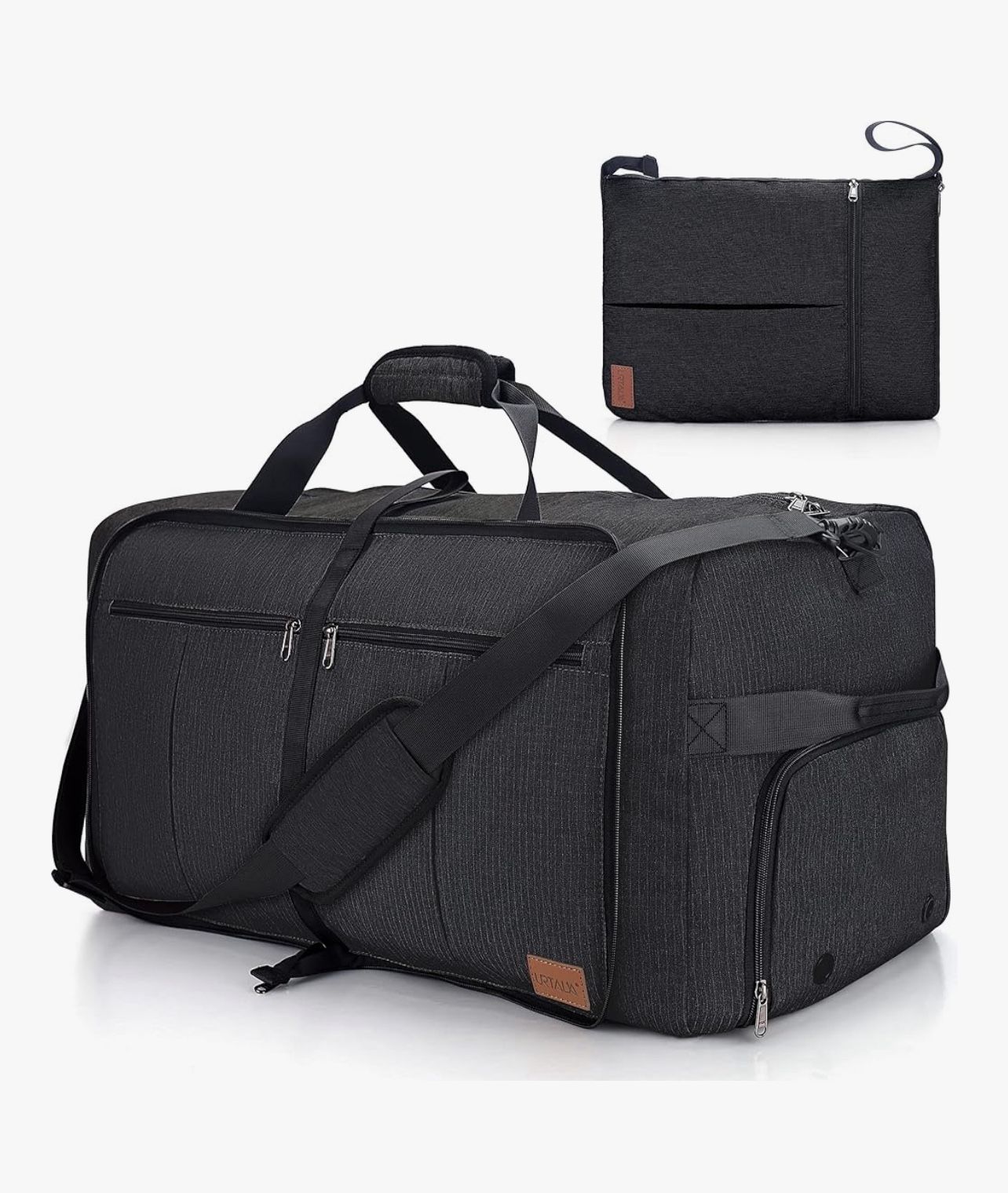 Travel Duffle Bag 32” Large Foldable Weekender Gym Bag with Shoe Compartment