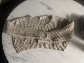 Beige Knit Crop Sweater