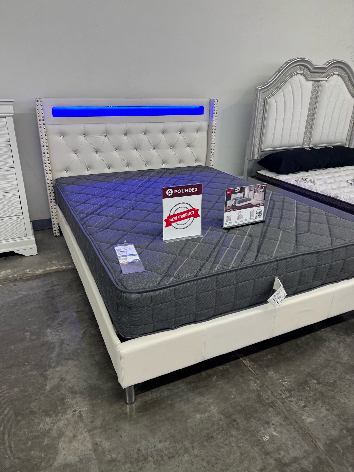 NEW QUEEN BED FRAME WITH MATTRESS