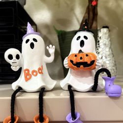Halloween Ghost Shelf Sitters  |  Cute Spooky Decor With Dangling Legs 