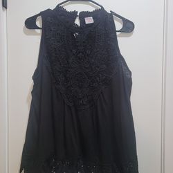Black Womens XL Sleeveless Top